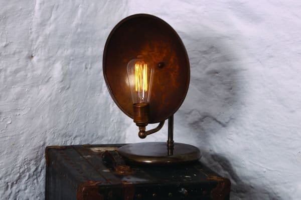 Chulainn Industrial Brass Dish Table Lamp Chulainn Industrial Brass Dish Table Lamp
