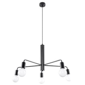 Multi Arm Ceiling Light Duomo Five Light Black