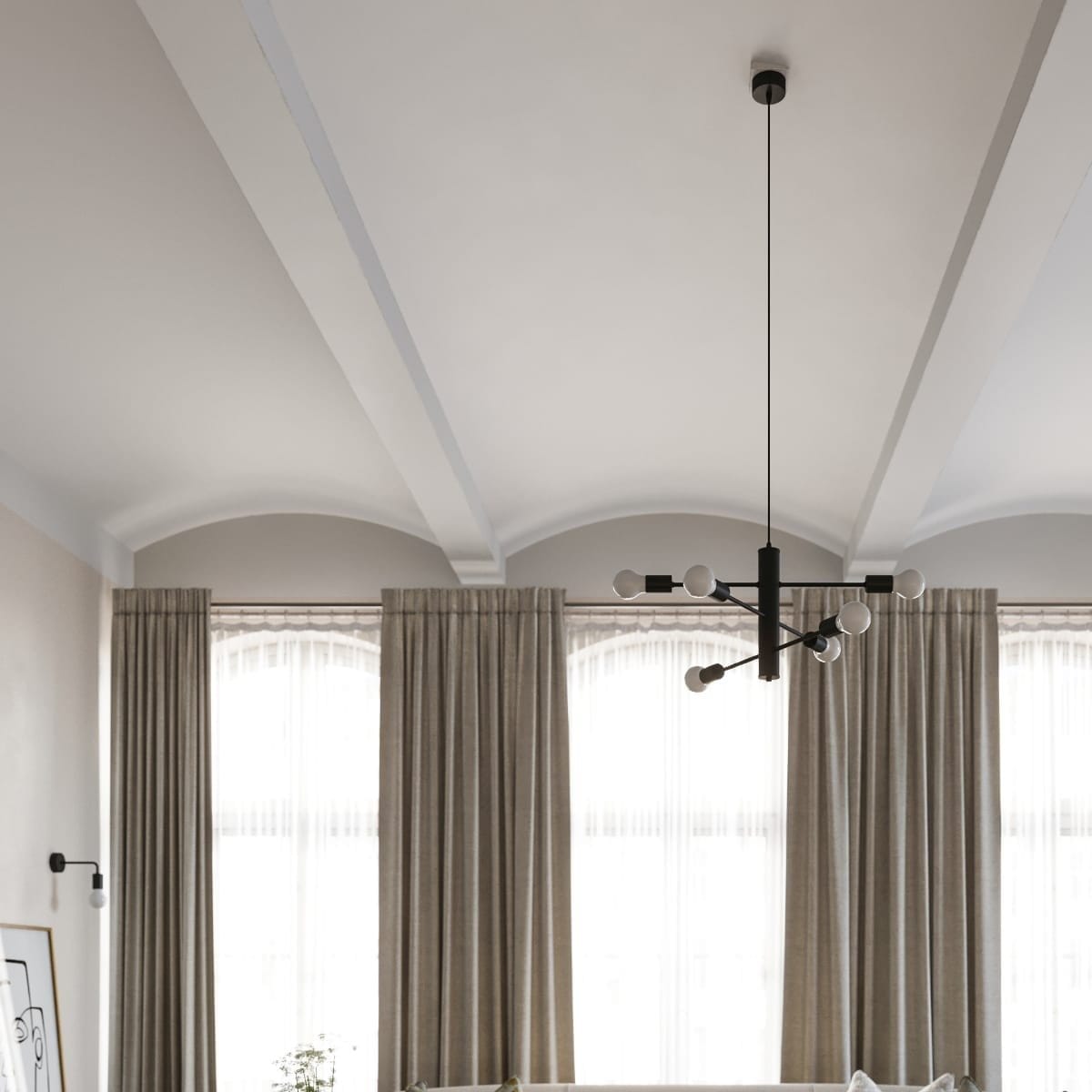 Multi Arm Ceiling Light Duomo Five Light Black Multi Arm Ceiling Light Duomo Five Light Black