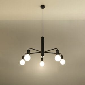 Multi Arm Ceiling Light Duomo Five Light Black