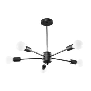 Multi Arm Ceiling Light Lango Five Light Black