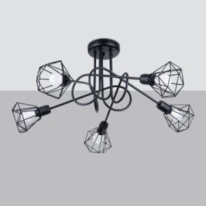 Multi Arm Ceiling Light Artemis Five Light Black