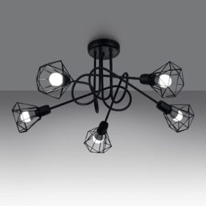 Multi Arm Ceiling Light Artemis Five Light Black