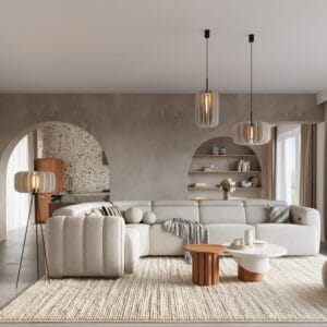 Mula Felt Pendant Light 27cm - Natural