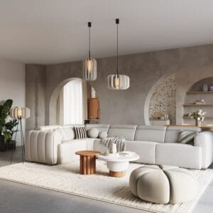 Mula Felt Pendant Light 27cm - Natural
