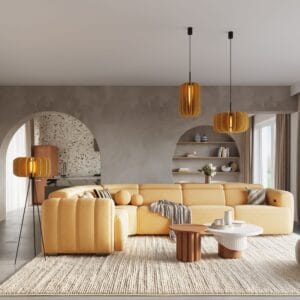 Mula Felt Pendant Light 27cm - Yellow