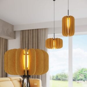 Mula Felt Pendant Light 27cm - Yellow