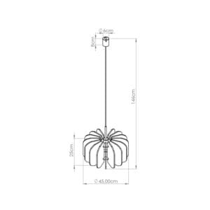 Mula Felt Pendant Light 45cm - Navy
