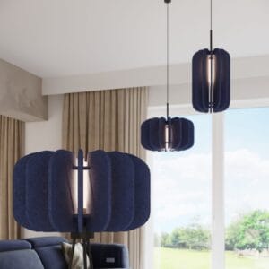 Mula Felt Pendant Light 45cm - Navy