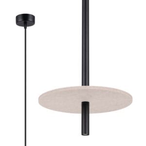Feltro Felt Disc Pendant Light - Black / Natural