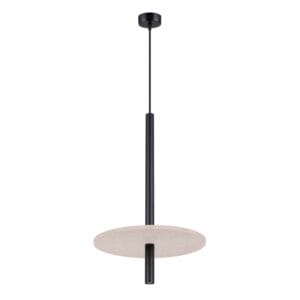 Feltro Felt Disc Pendant Light - Black / Natural