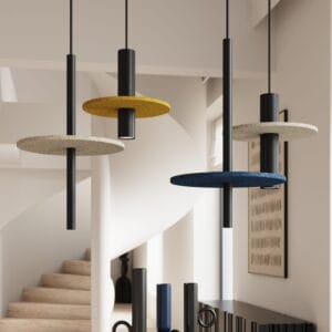 Feltro Felt Disc Pendant Light - Black / Natural
