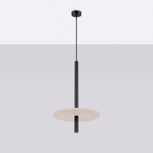 Feltro Felt Disc Pendant Light - Black / Natural