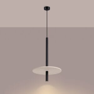 Feltro Felt Disc Pendant Light - Black / Natural