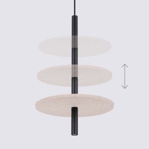 Feltro Felt Disc Pendant Light - Black / Natural