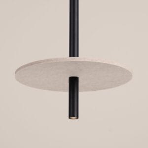 Feltro Felt Disc Pendant Light - Black / Natural
