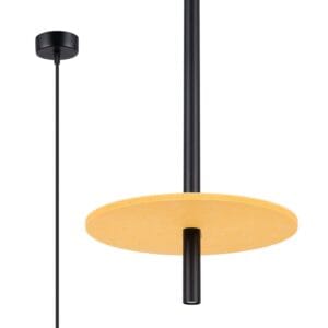 Feltro Felt Disc Pendant Light - Black / Yellow