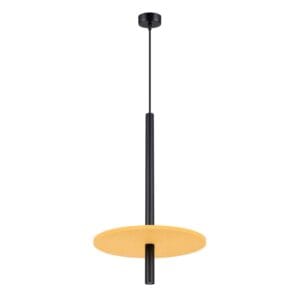 Feltro Felt Disc Pendant Light - Black / Yellow