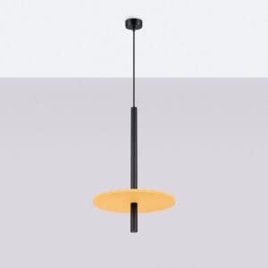 Feltro Felt Disc Pendant Light - Black / Yellow