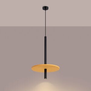 Feltro Felt Disc Pendant Light - Black / Yellow
