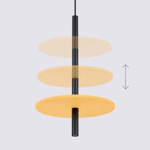 Feltro Felt Disc Pendant Light - Black / Yellow