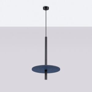Feltro Felt Disc Pendant Light - Black / Navy