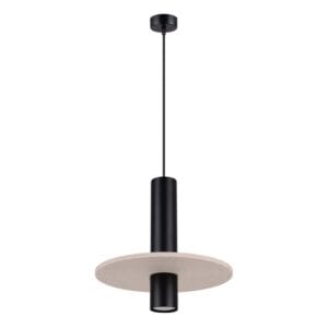 Pelta Felt Disc Pendant Light - Black / Natural