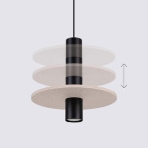 Pelta Felt Disc Pendant Light - Black / Natural