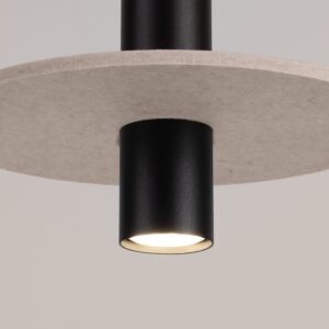 Pelta Felt Disc Pendant Light - Black / Natural
