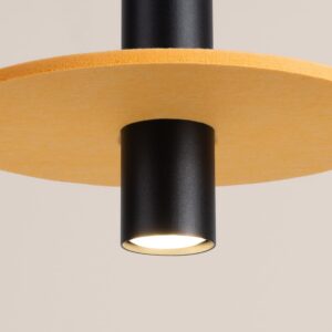 Pelta Felt Disc Pendant Light - Black / Yellow
