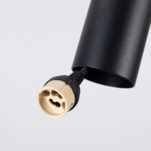 Pelta Felt Disc Pendant Light - Black / Yellow
