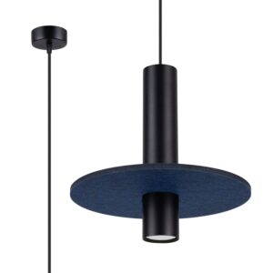 Pelta Felt Disc Pendant Light - Black / Navy