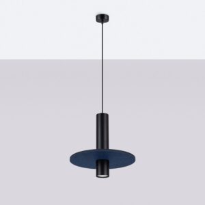 Pelta Felt Disc Pendant Light - Black / Navy