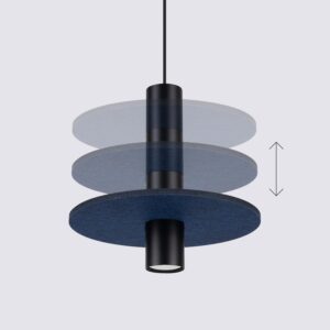 Pelta Felt Disc Pendant Light - Black / Navy