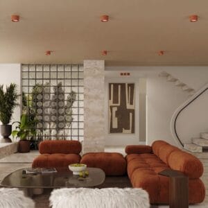 Modo 1 Red Ochre Ceiling Light