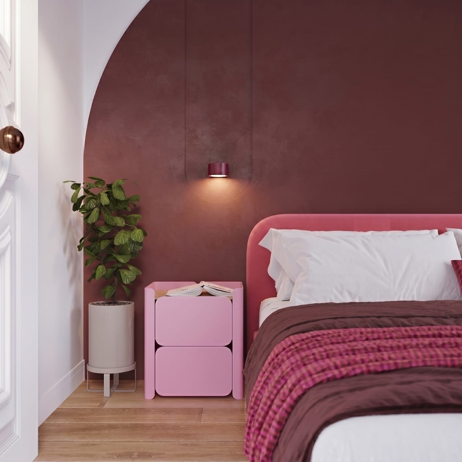 MODO 1 Burgundy Wall Light Modo 1 Burgundy Wall Light