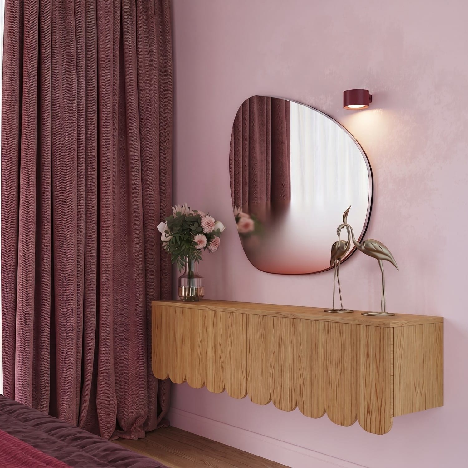 MODO 1 Burgundy Wall Light Modo 1 Burgundy Wall Light