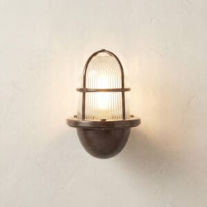 Armada Uplight Wall Lantern - Antique Brass