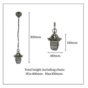 Hull Guard Solid Brass Pendant Lantern