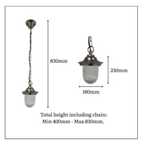 Hull Solid Brass Pendant Lantern