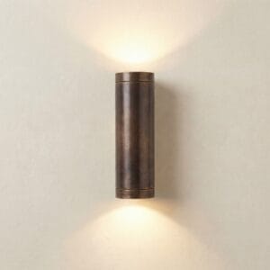 Pharos Solid Brass Up & Down Wall Light - Antique Brass