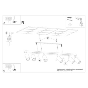 Ring 6-Light Ceiling Bar - Ultramarine