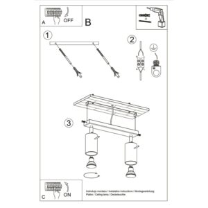 Ring 2-Light Ceiling Bar - Azure
