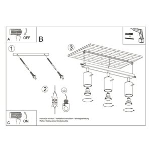 Ring 3-Light Ceiling Bar - Azure