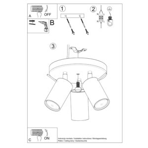 Ring 3-Light Ceiling Cluster - Azure
