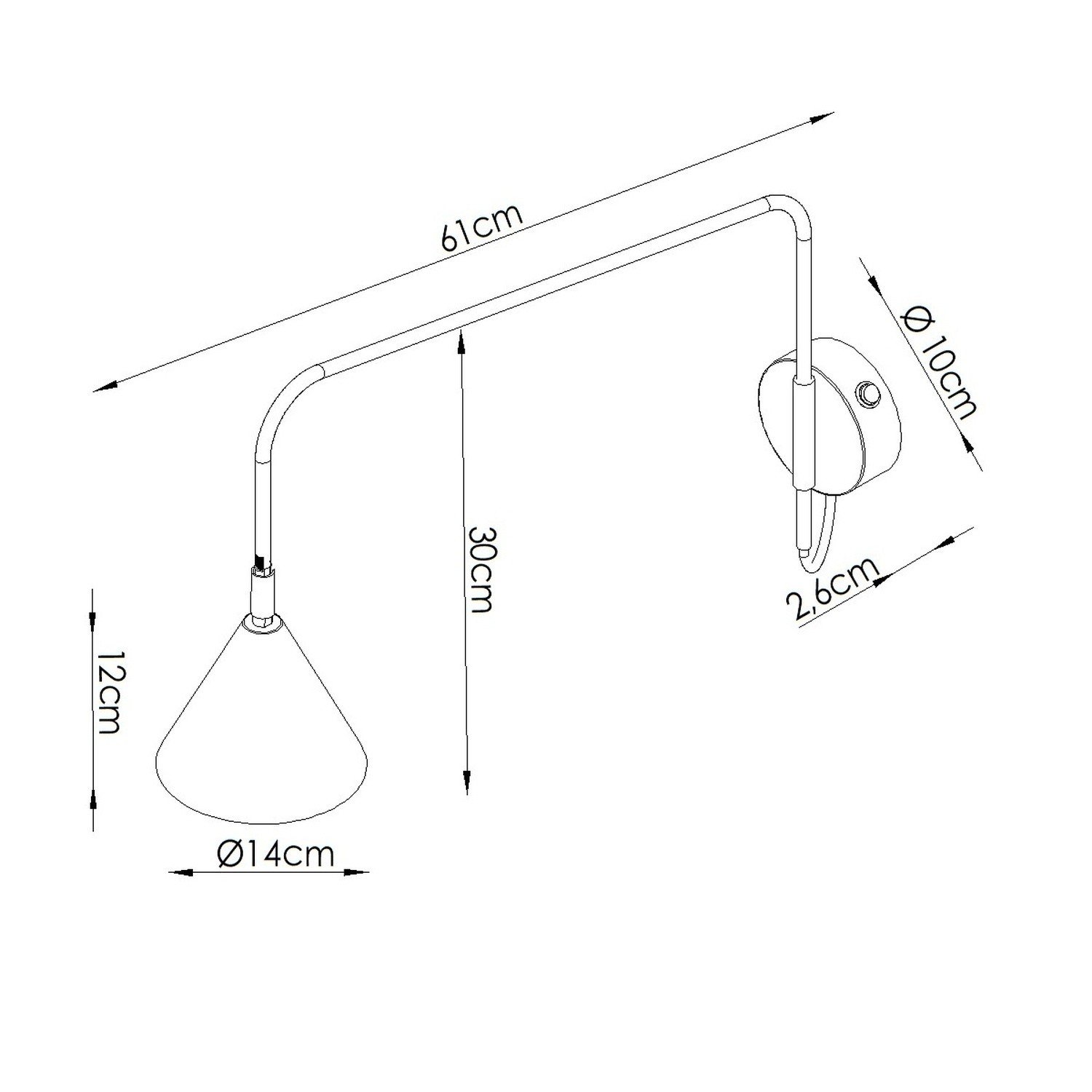 Wall Lamp Nox 1 Azure with Switch Wall Lamp Nox 1 Azure With Switch