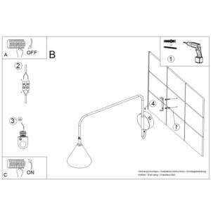 Wall Lamp Nox 1 Azure With Switch