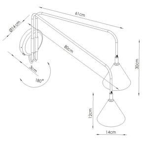 Wall Lamp Nox 2 Ultramarine With Switch