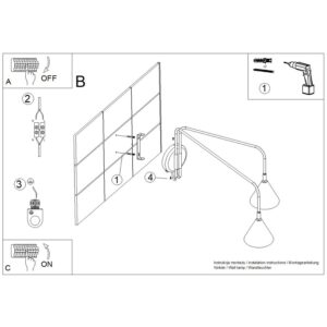 Wall Lamp Nox 2 Ultramarine With Switch