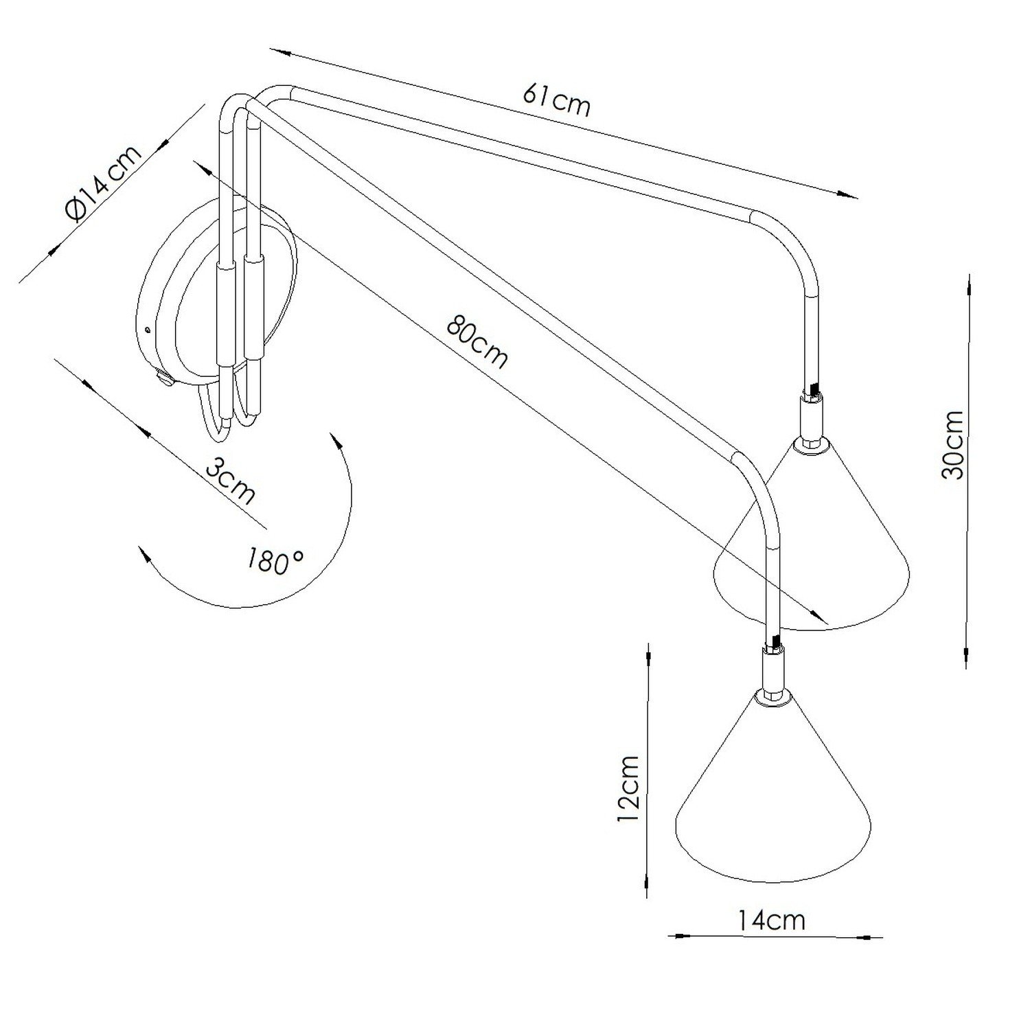Wall Lamp Nox 2 Azure with Switch Wall Lamp Nox 2 Azure With Switch